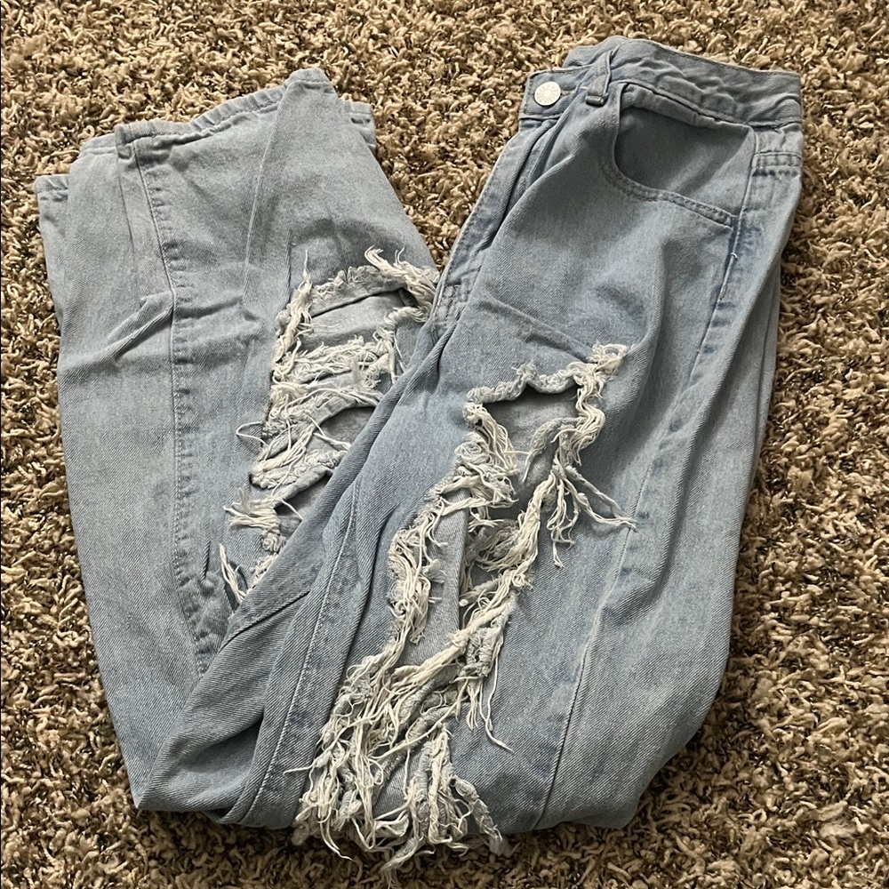 Distressed Light Blue Women's Jeans